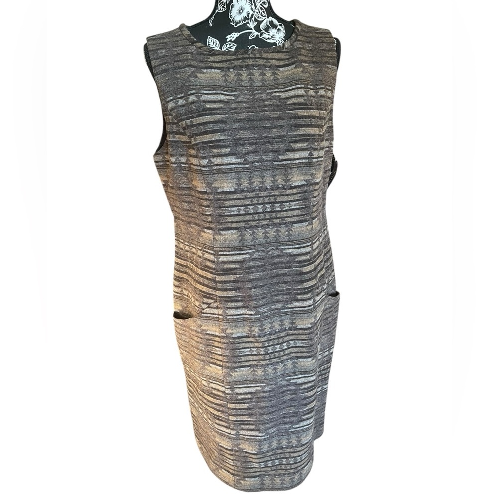 Pendleton Gray Patterned Sheath Dress